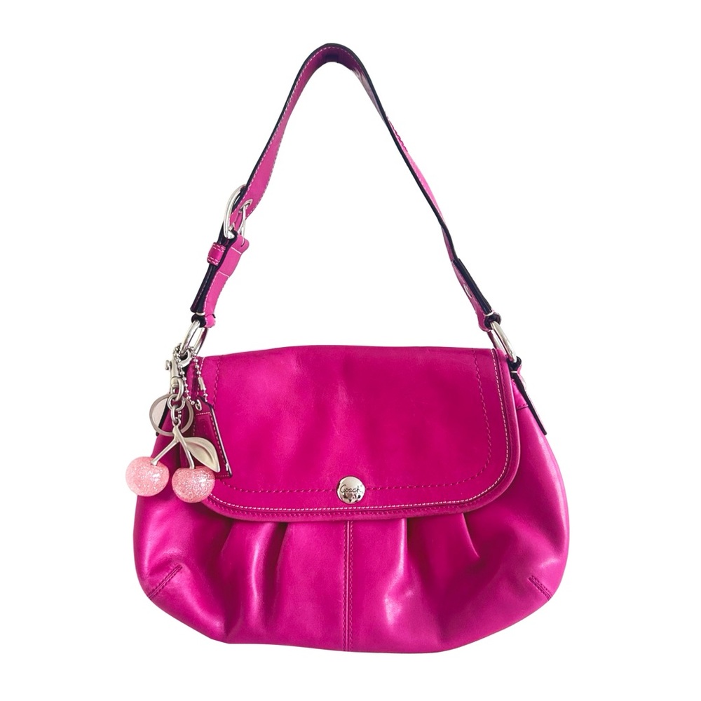 Y2K Puffy Pleated Hot Pink Leather Soho Coach